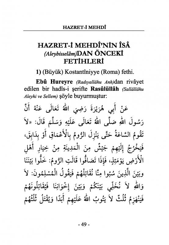 Hazret-i%20Mehdî%20Kıyamete%20Yakın%20Muhakkak%20Gelecek%20Fakat%20Bu%20Yüzyılda%20Değil