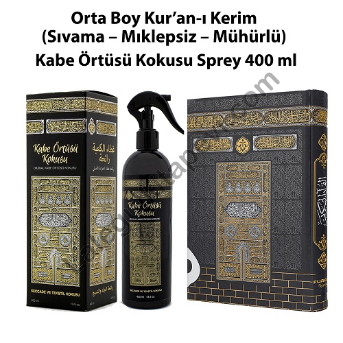 Orta%20Boy%20Kur’an-ı%20Kerim%20-%20Kabe%20Örtüsü%20Kokusu%20Sprey%20400%20ml%20ikili%20Set