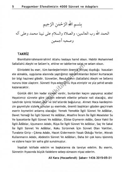 Peygamber Efendimizin 4000 Sünnet Ve Adapları