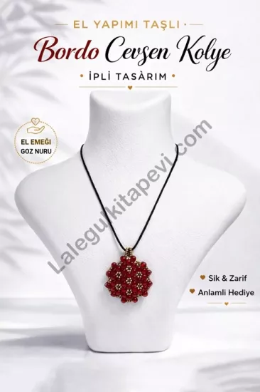 El Yapımı Cevşen Kolye Büyük Boy Kırmızı