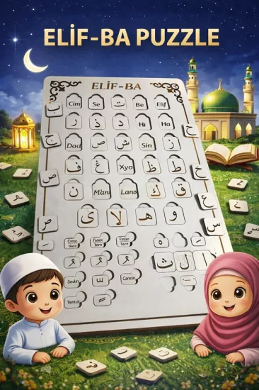 Ahşap Elif Ba Puzzle Dini Yapboz Eğitici Oyuncak 4 Yaş ve Üzeri Eğitime Yardımcı Oyuncak