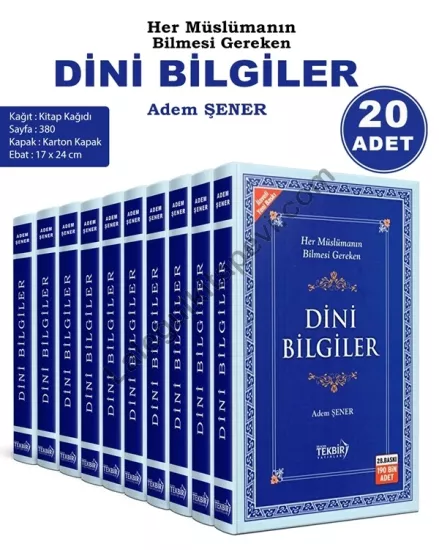 Dini Bilgiler 20 Adet Karton Kapak Adem Şener
