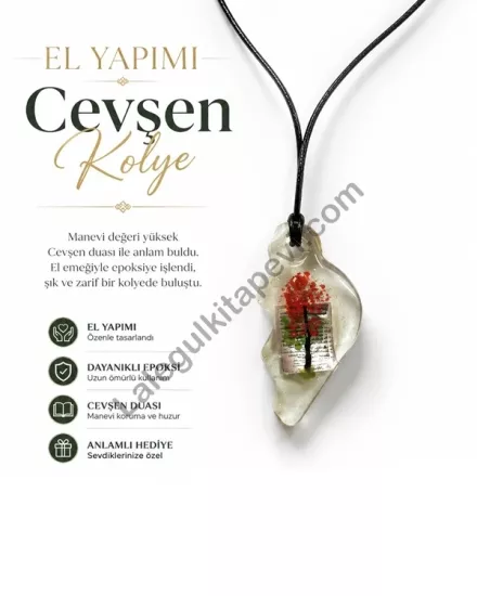 El Işi Epoksi Kolye Cevşeni Çiçekli Model