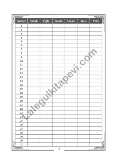 Kaza Namazı Defteri