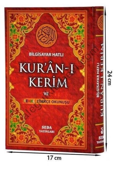Kuranı Kerim ve Renkli Türkçe Okunuşu Orta Boy Bilgisayar Hatlı