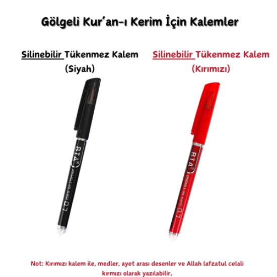 Gölgeli Kuran İçin Yazı Kalemi Siyah Kırmızı 2 Adet