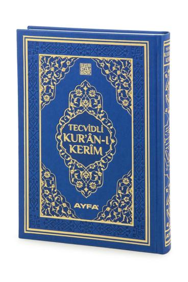 Tecvidli Kuranı Kerim  Termo Deri Cami Boy Lacivert Renkl