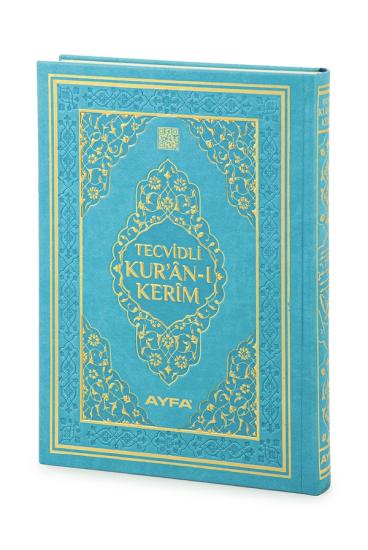 Tecvidli Kuranı Kerim Termo Deri Cami Boy Turkuaz Renkli