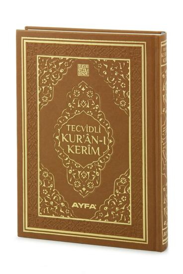 Tecvidli Kuranı Kerim Termo Deri Rahle Boy Kahverengi Renkli